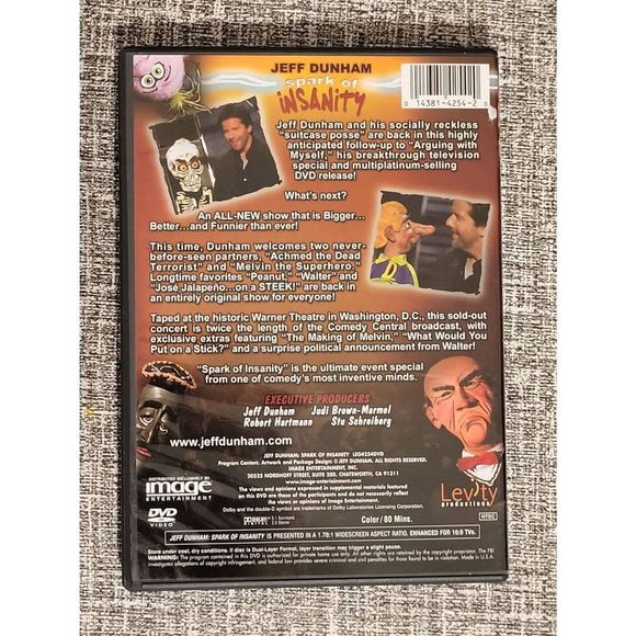 Jeff Dunham Spark of Insanity DVD Pre-owned Comedy STAND-UP Hilarious Puppets - Picture 2 of 4